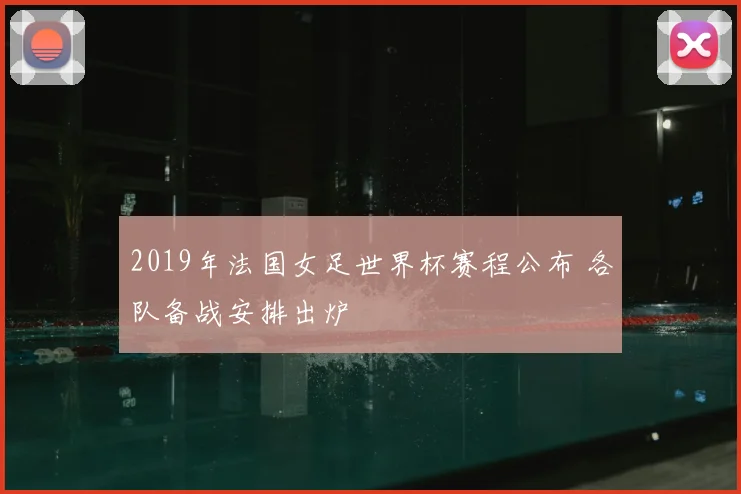 2019年法国女足世界杯赛程公布 各队备战安排出炉